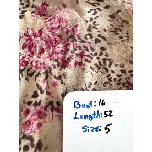 Y2K La Belle slip dress VTG america made asymmetric high low animal print women5 - Picture 7 of 7